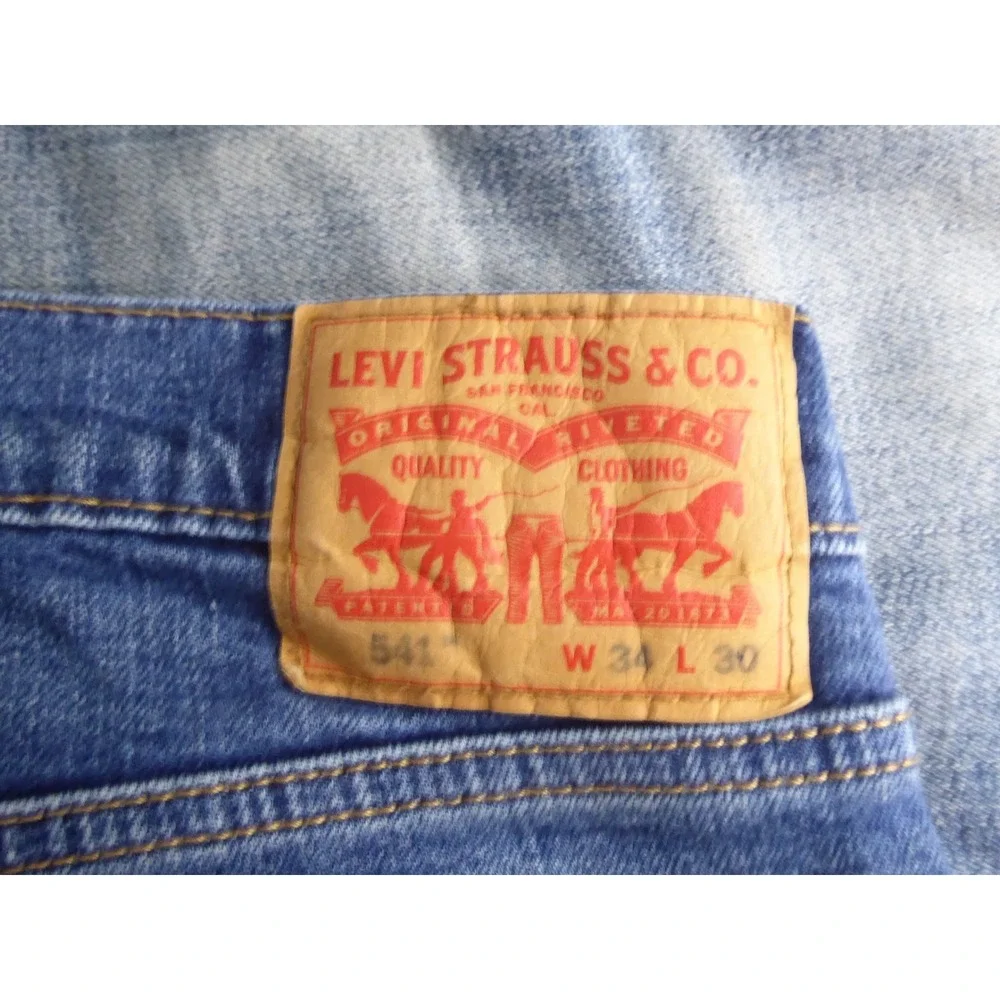 Levis 541 Athletic Taper Jeans Mens 34 Blue Medium Wash Denim 34x27.5